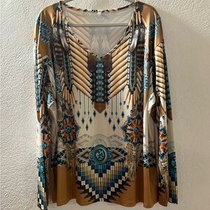 Bohemian Long Sleeve Top - Multicolor